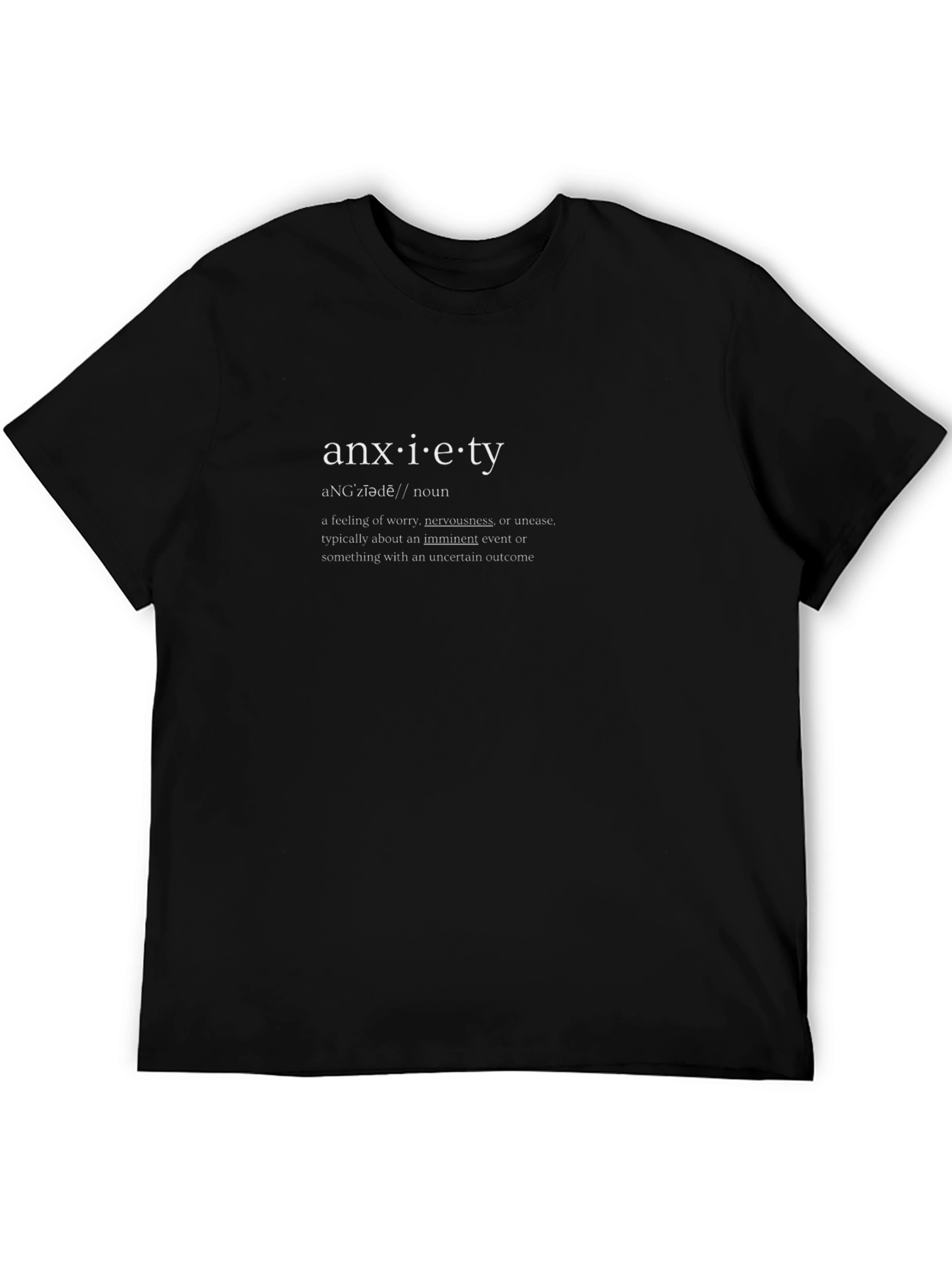 Anxiety Definition T-Shirt - Black