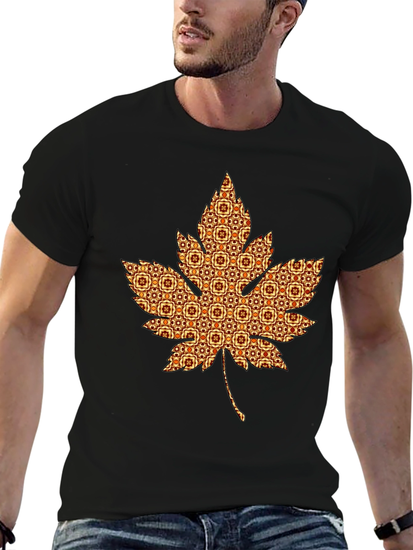 Stylish Maple Leaf Graphic Tee - Unique Autumn Design