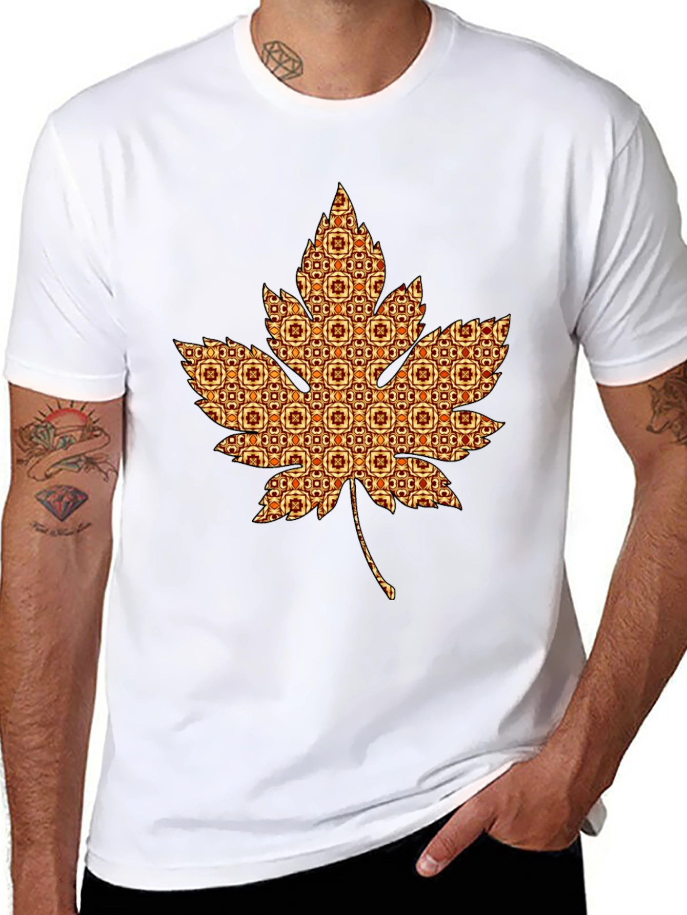 Stylish Maple Leaf Graphic Tee - Unique Autumn Design