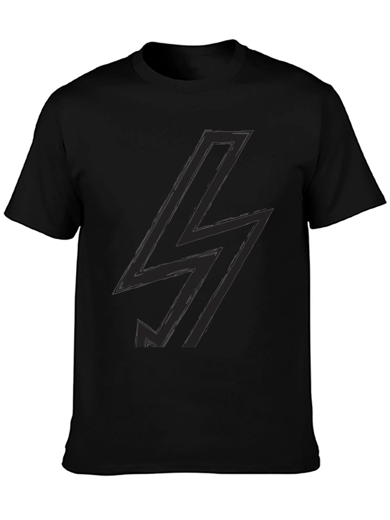 Black T-Shirt with Lightning Bolt Design