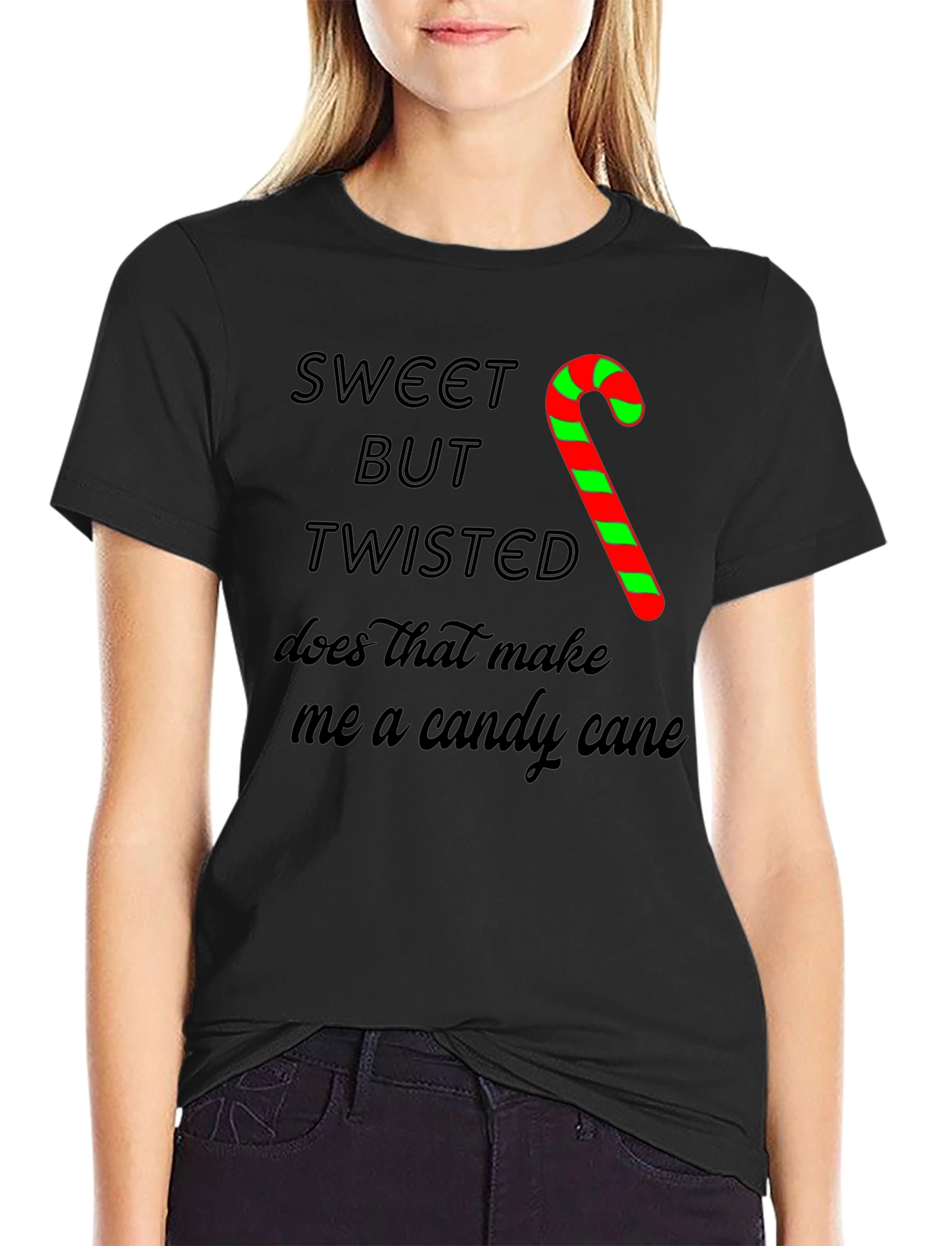 Sweet But Twisted Candy Cane Graphic T-Shirt