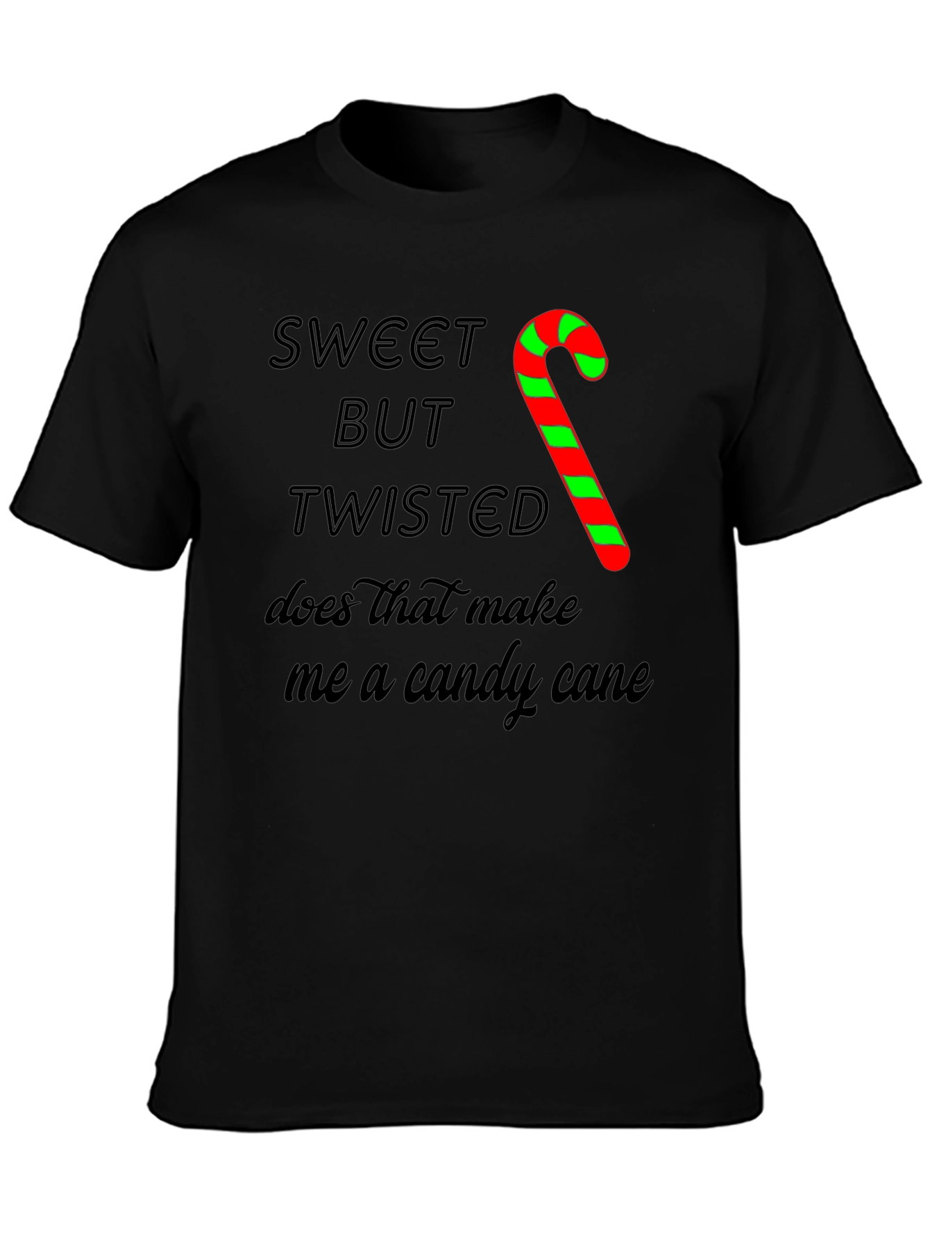 Sweet But Twisted Candy Cane Graphic T-Shirt