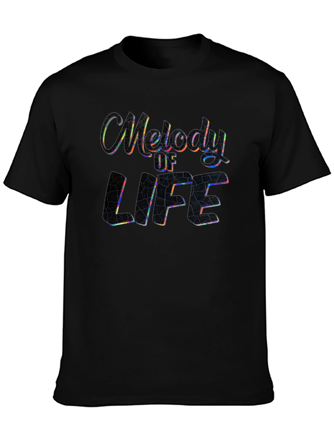 Melody of Life Graphic Print Black T-Shirt