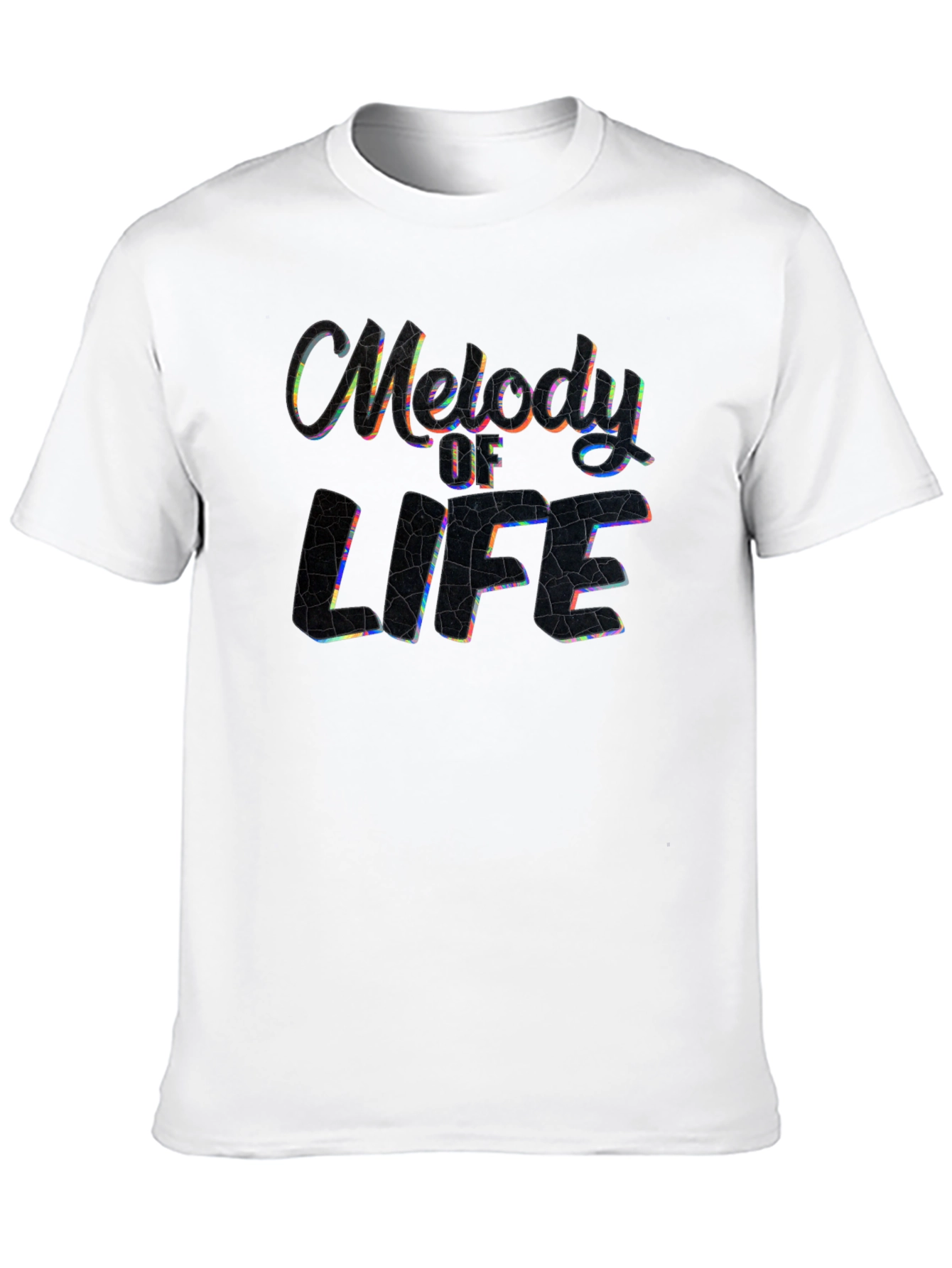 Melody of Life Graphic Print Black T-Shirt