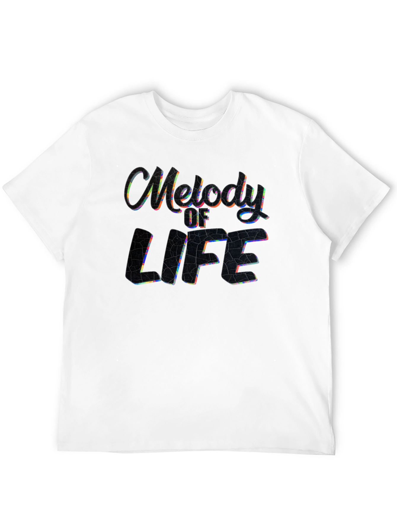 Melody of Life Graphic Print Black T-Shirt