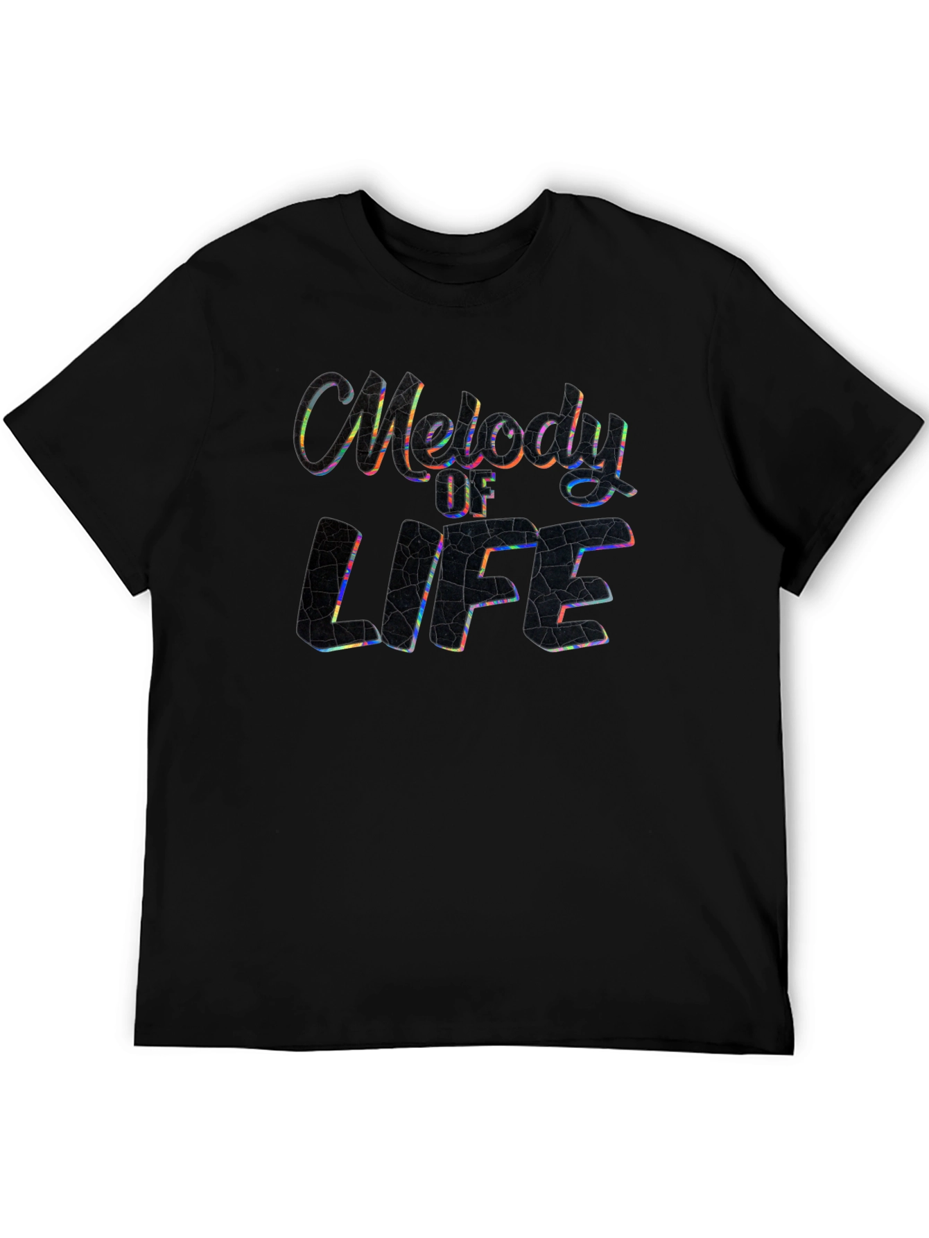Melody of Life Graphic Print Black T-Shirt