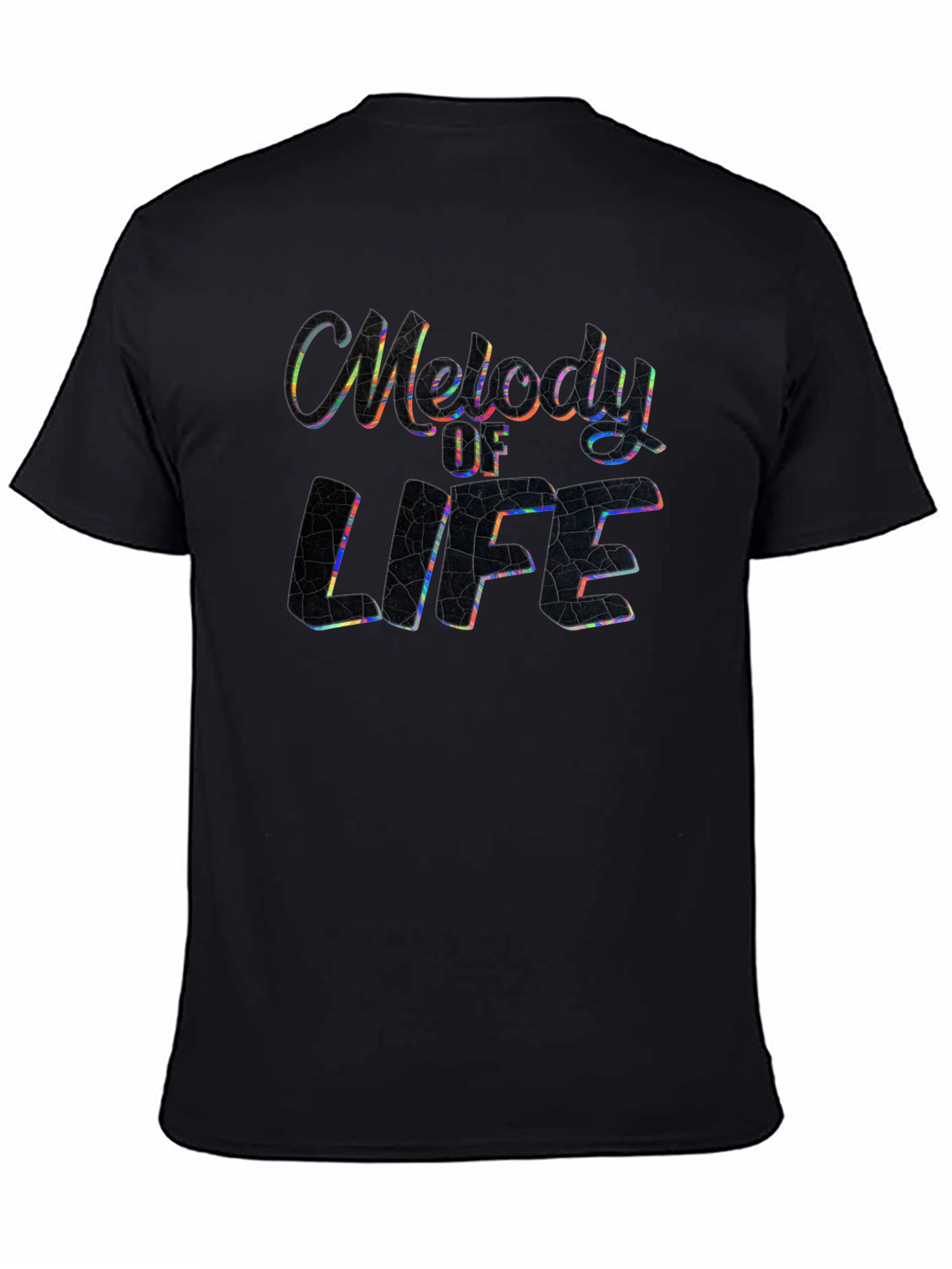 Melody of Life Graphic Print Black T-Shirt