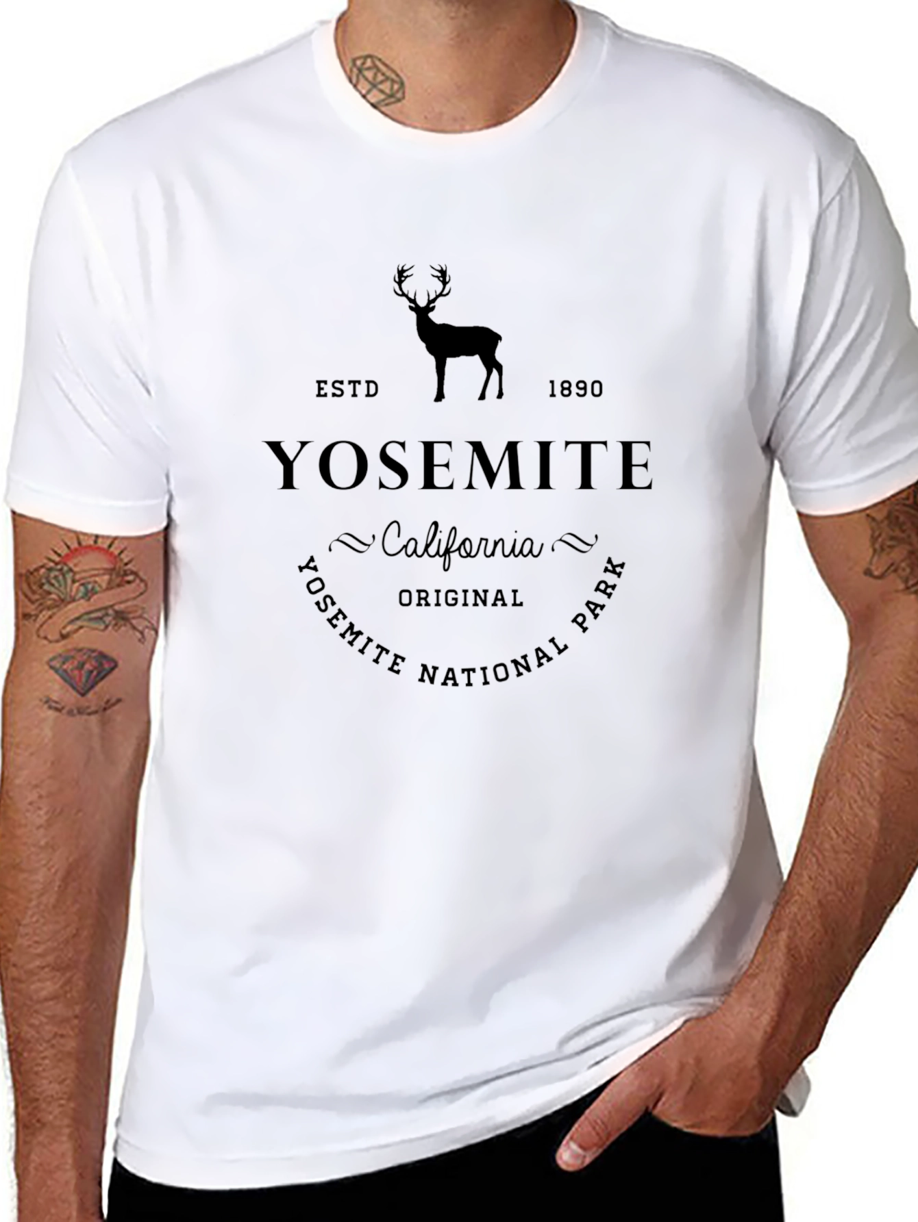 Yosemite National Park T-Shirt - Retro Deer Design