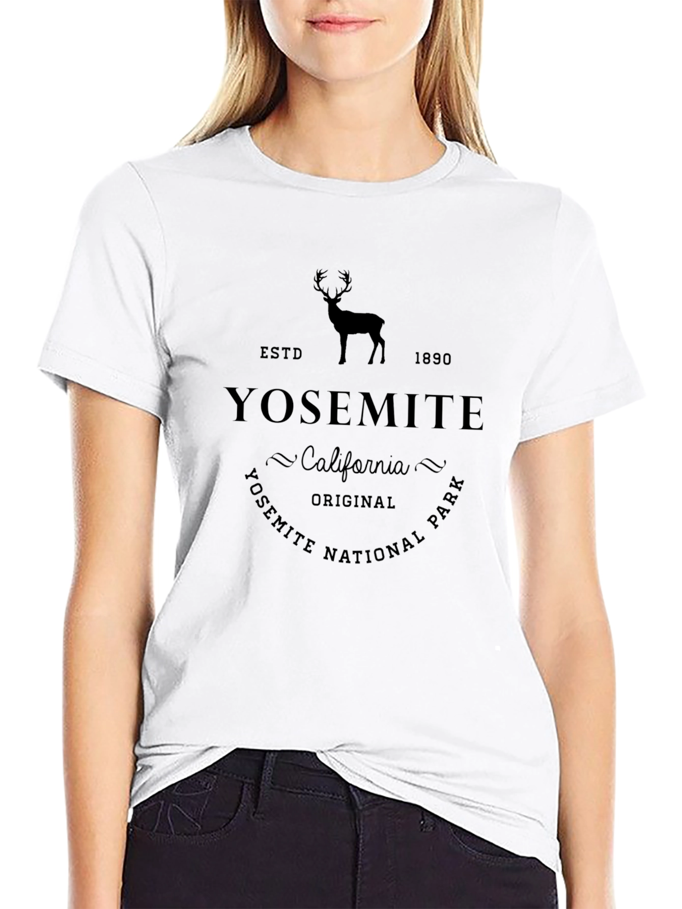 Yosemite National Park T-Shirt - Retro Deer Design