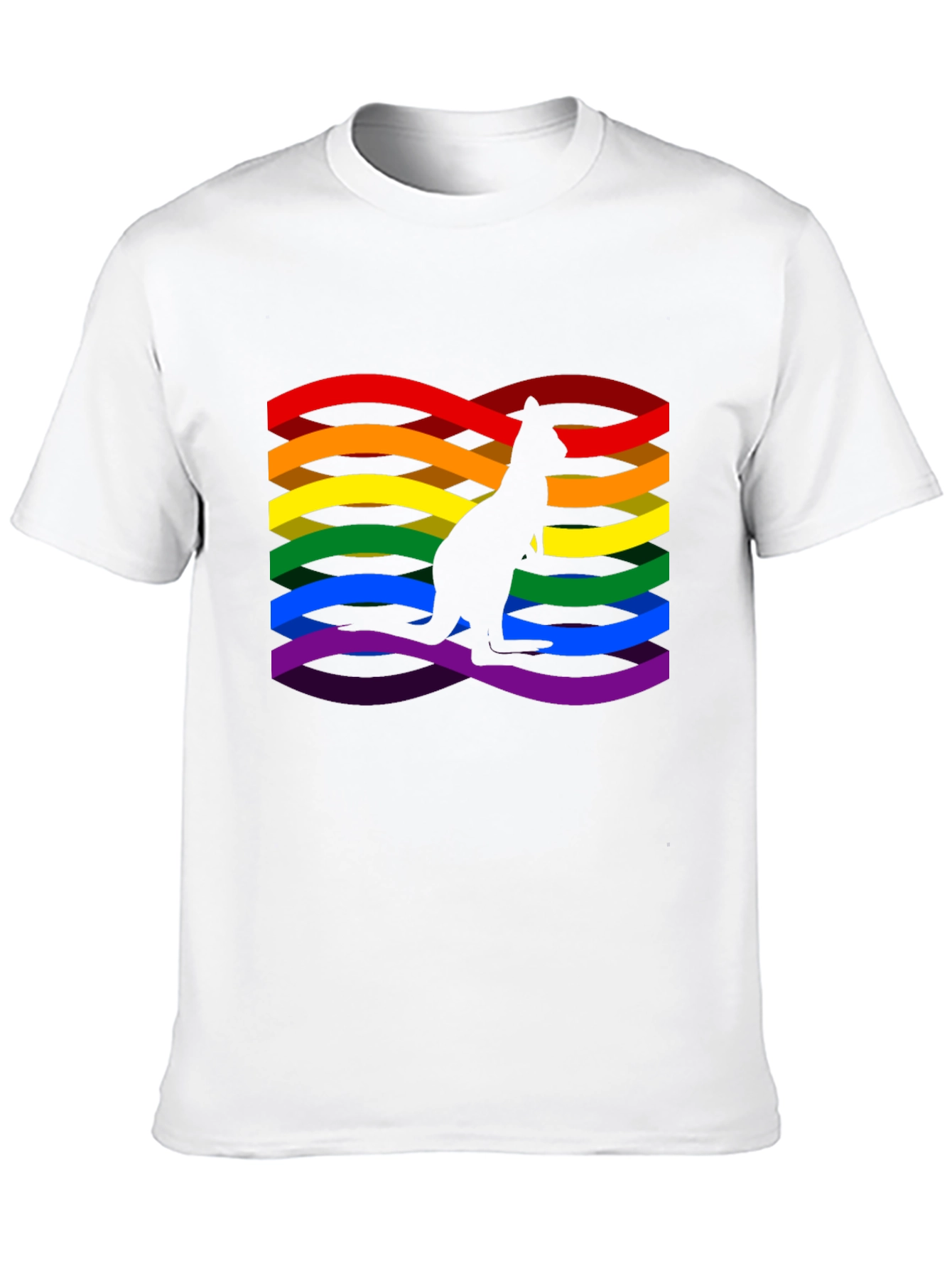 Rainbow LGBTQ+ Kangaroo Graphic Black T-Shirt