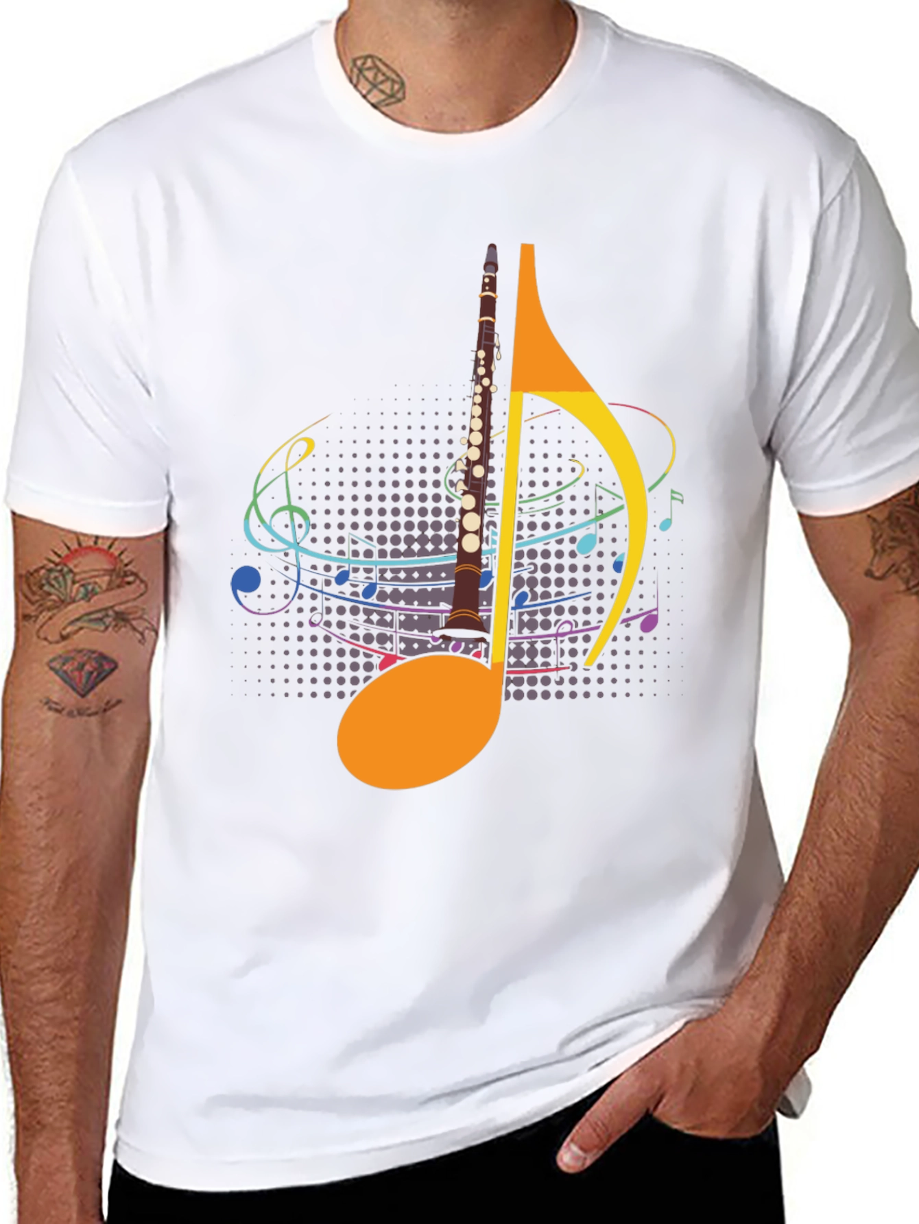 Musical Note Clarinet Graphic Tee