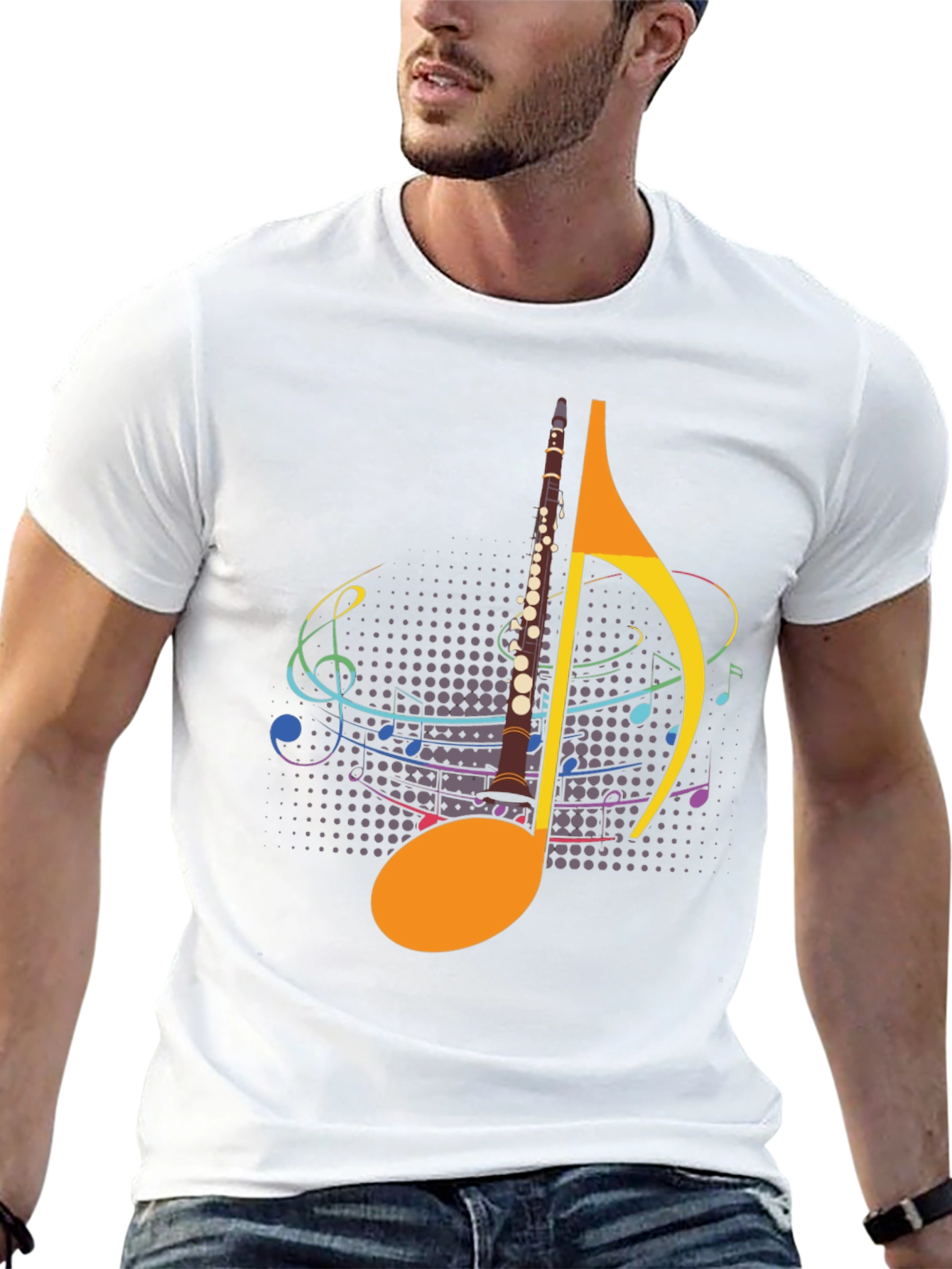 Musical Note Clarinet Graphic Tee