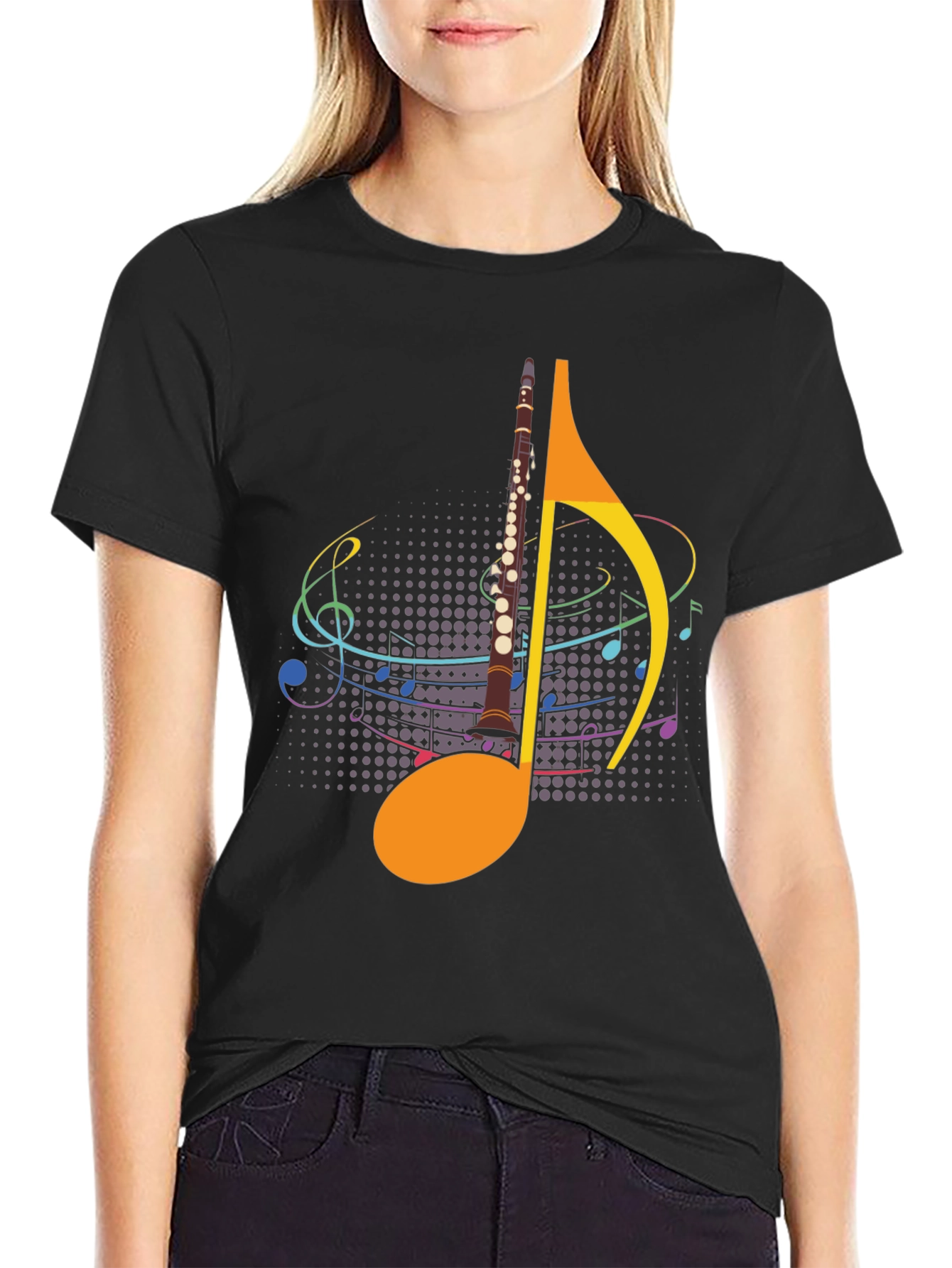 Musical Note Clarinet Graphic Tee