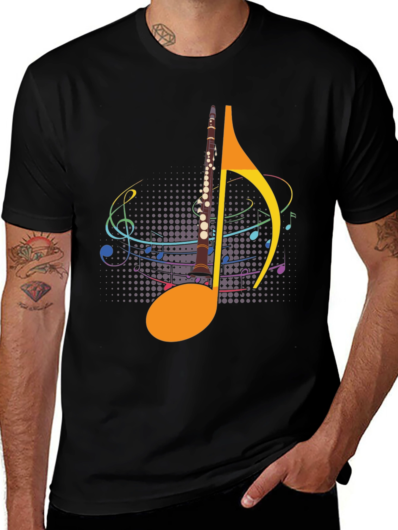 Musical Note Clarinet Graphic Tee