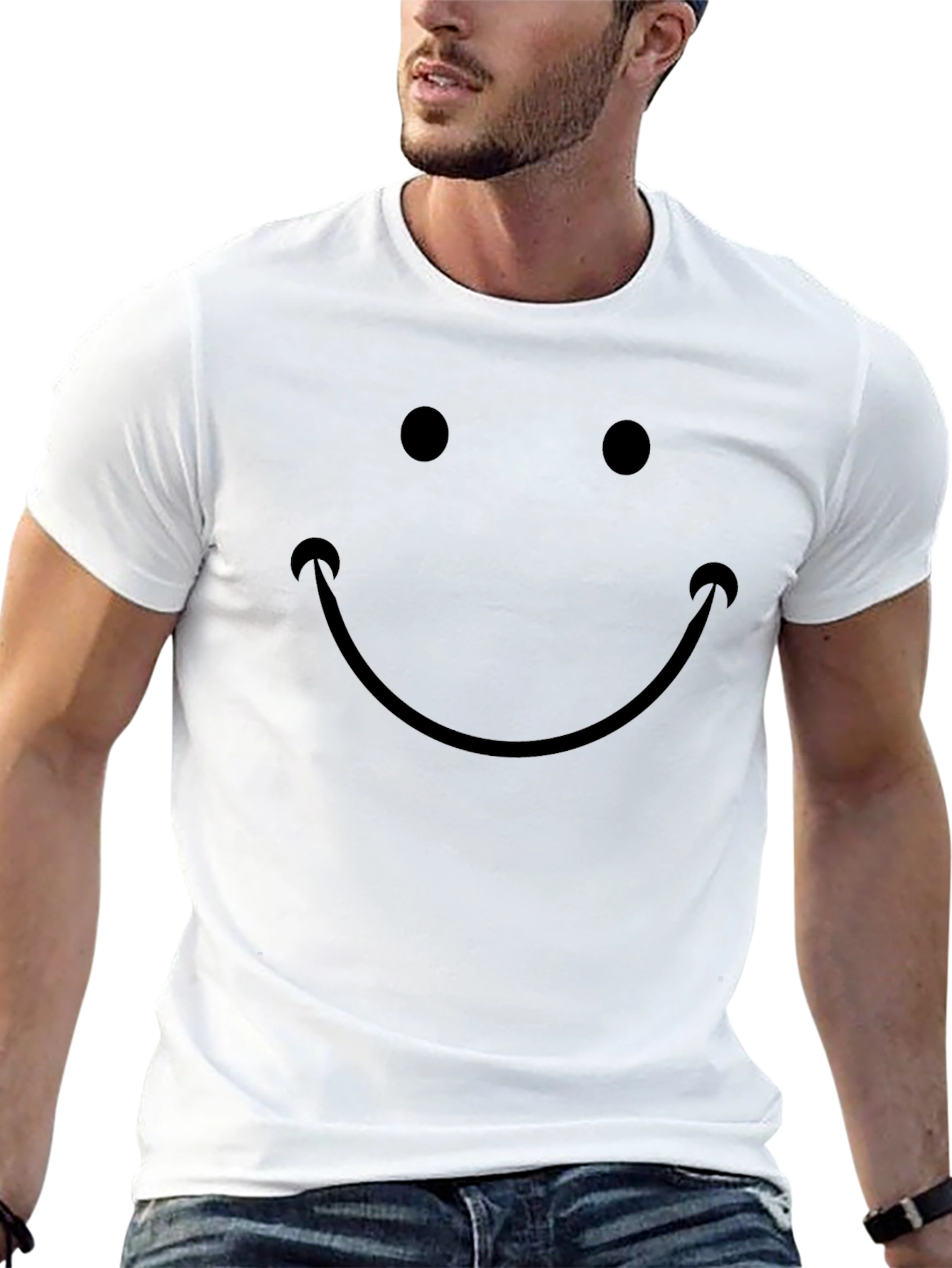 Smiley Face Graphic Tee - Classic Comfort