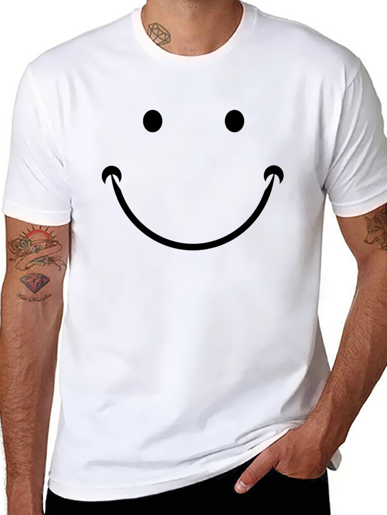 Smiley Face Graphic Tee - Classic Comfort