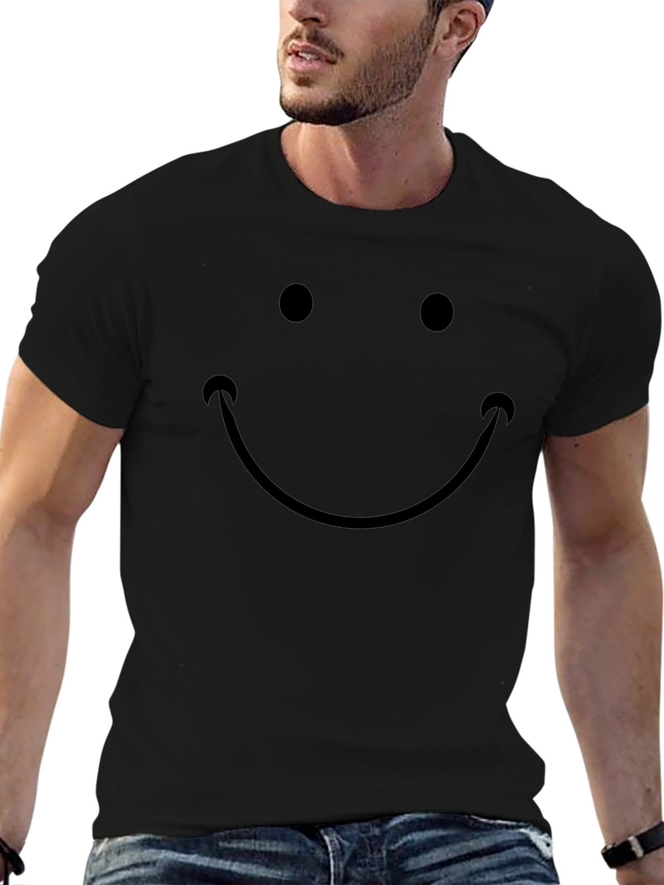Smiley Face Graphic Tee - Classic Comfort