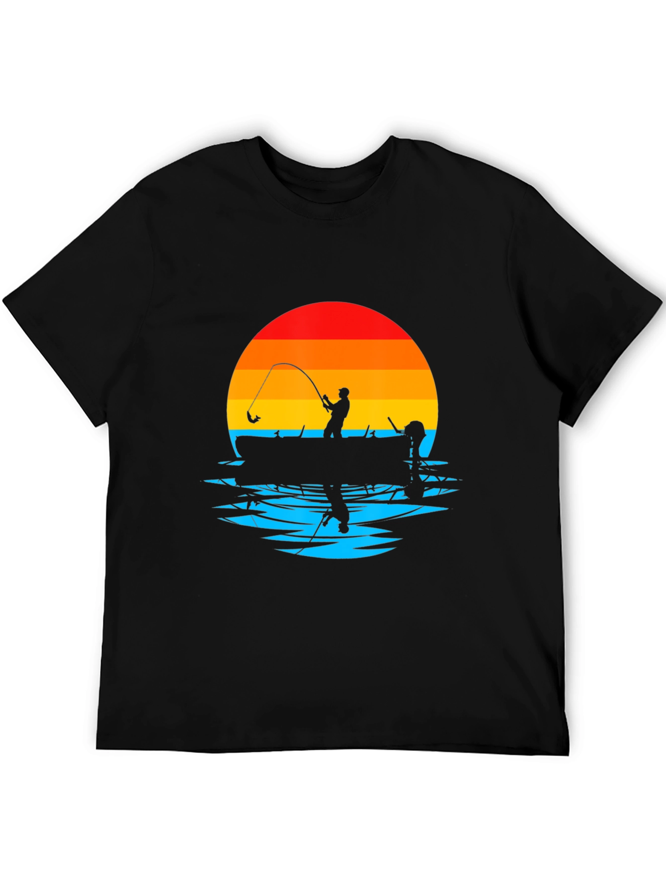 Fisherman Sunset Graphic Tee - Black