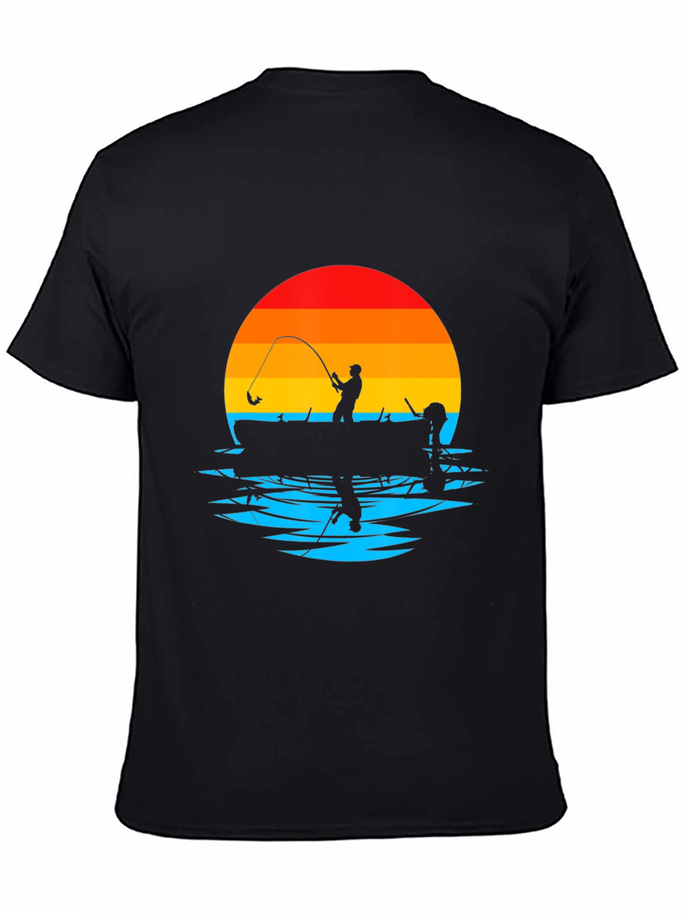 Fisherman Sunset Graphic Tee - Black