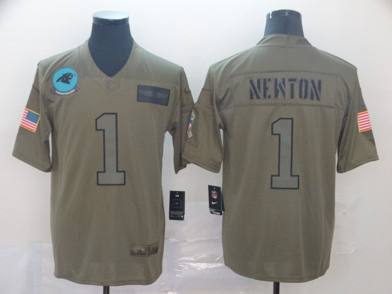 Men's Carolina Panthers Cam Newton #1 Brown Game Jerseys