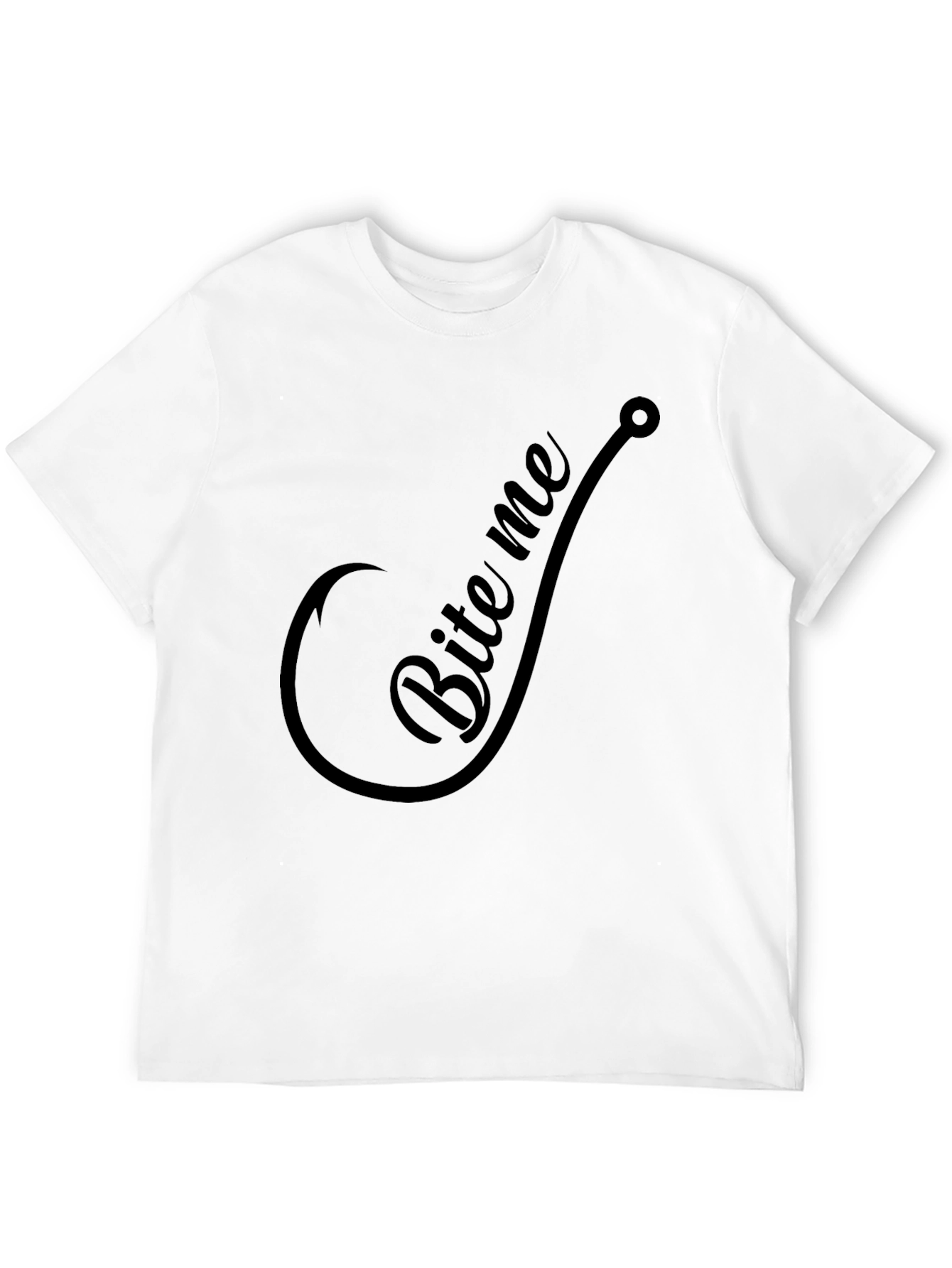 Bite Me Fishing Hook Graphic Tee - Black T-Shirt