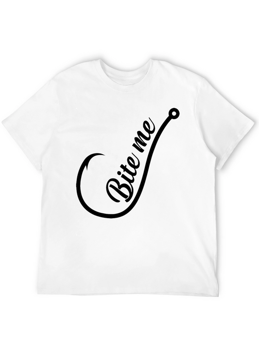 Bite Me Fishing Hook Graphic Tee - Black T-Shirt