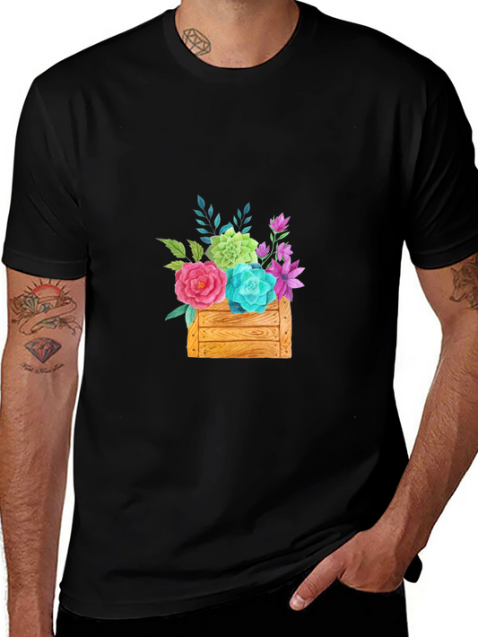 Floral Crate Graphic Tee - Casual Style