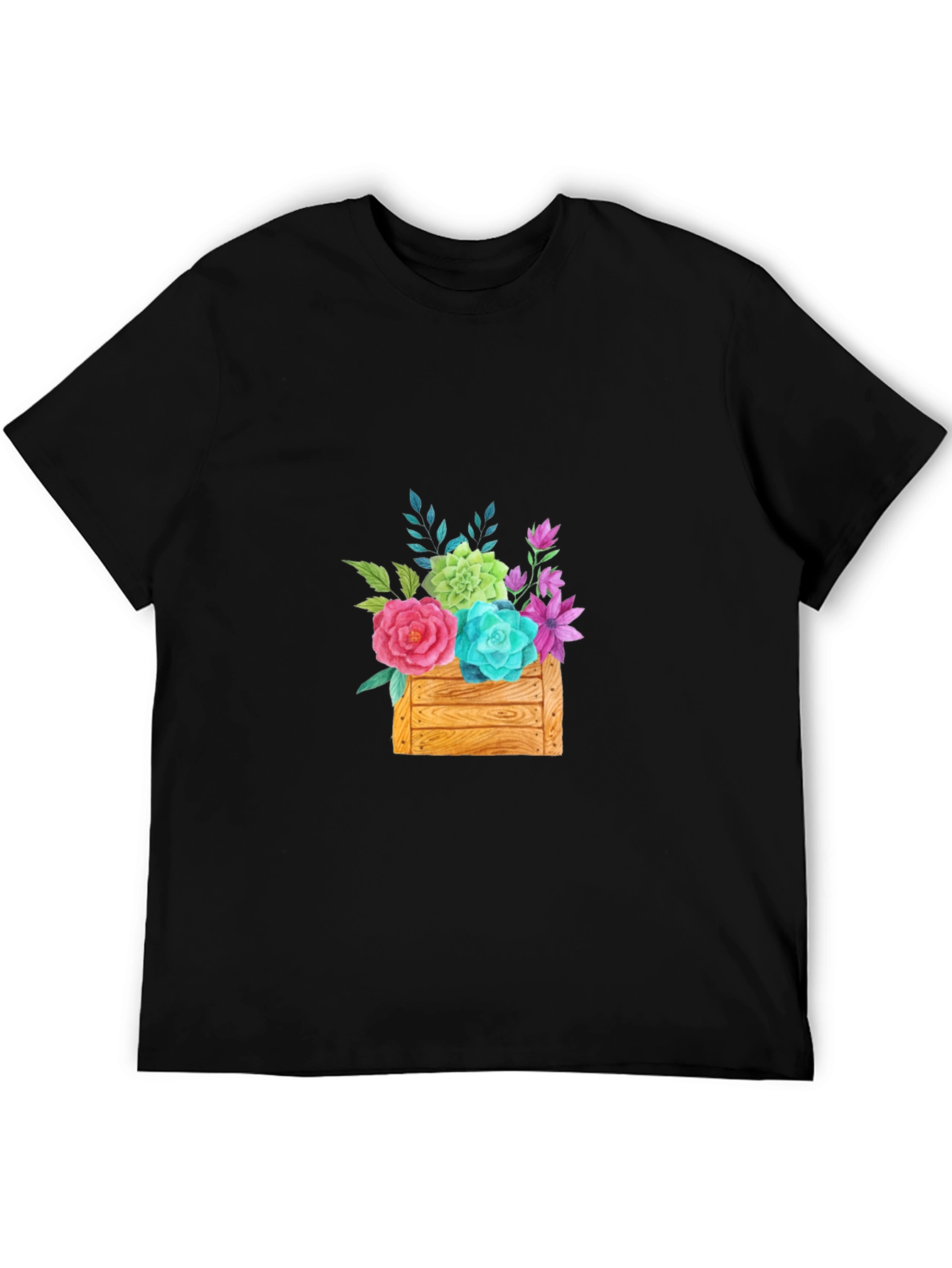 Floral Crate Graphic Tee - Casual Style