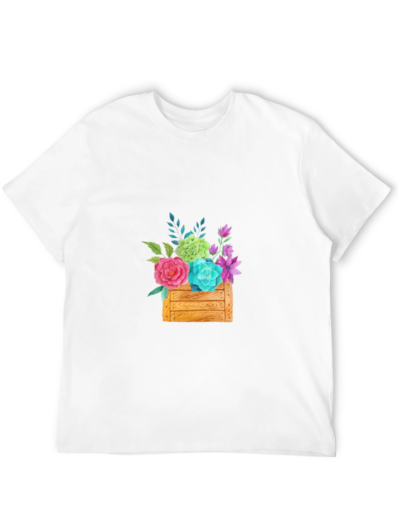 Floral Crate Graphic Tee - Casual Style