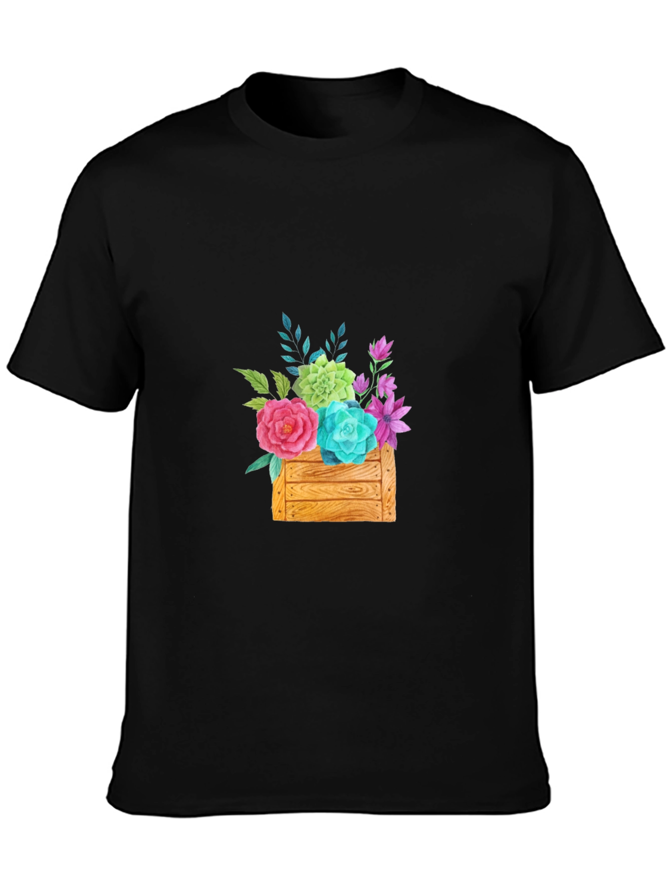 Floral Crate Graphic Tee - Casual Style