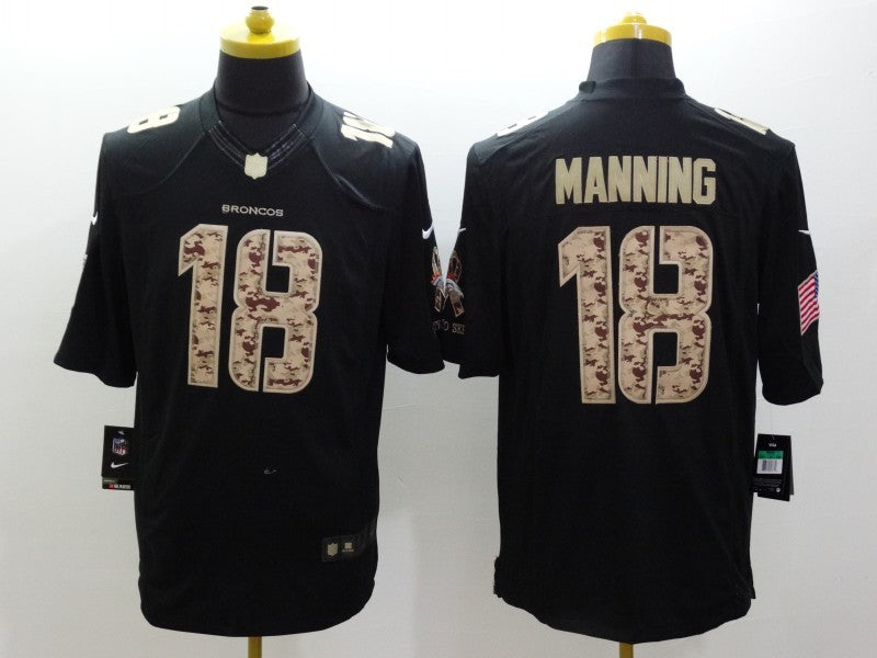 Men's Denver Broncos Peyton Manning #18 Black Game Jerseys