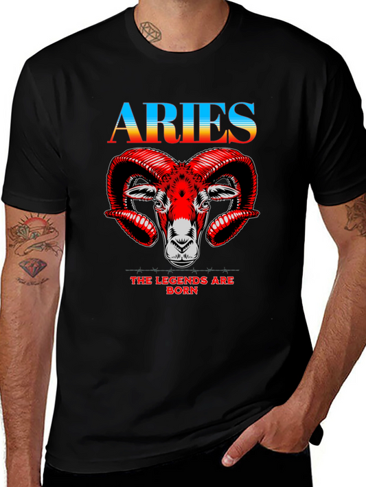 Aries Zodiac Black Graphic Tee
