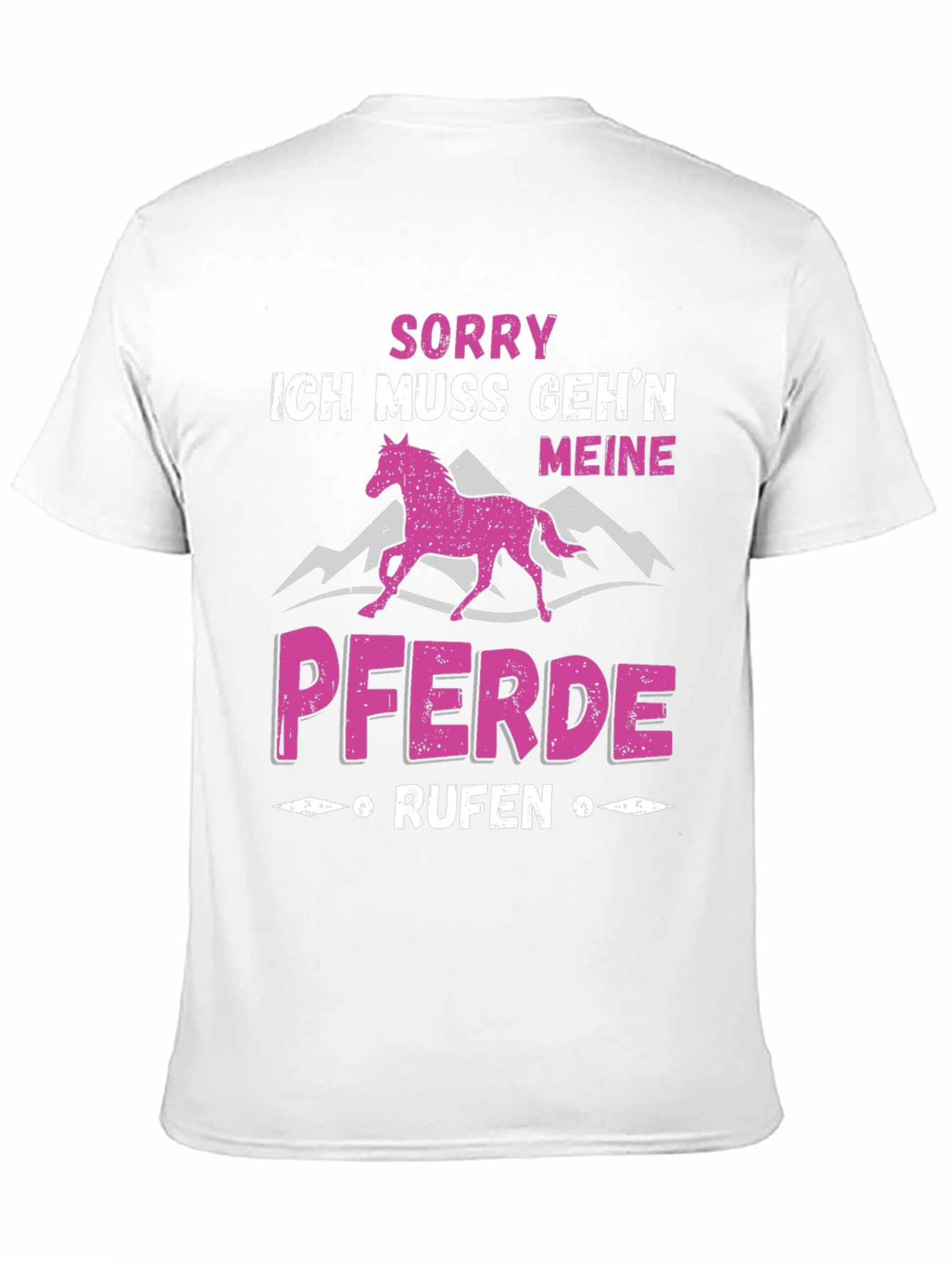 Sorry Meine Pferde Rufen Black T-Shirt