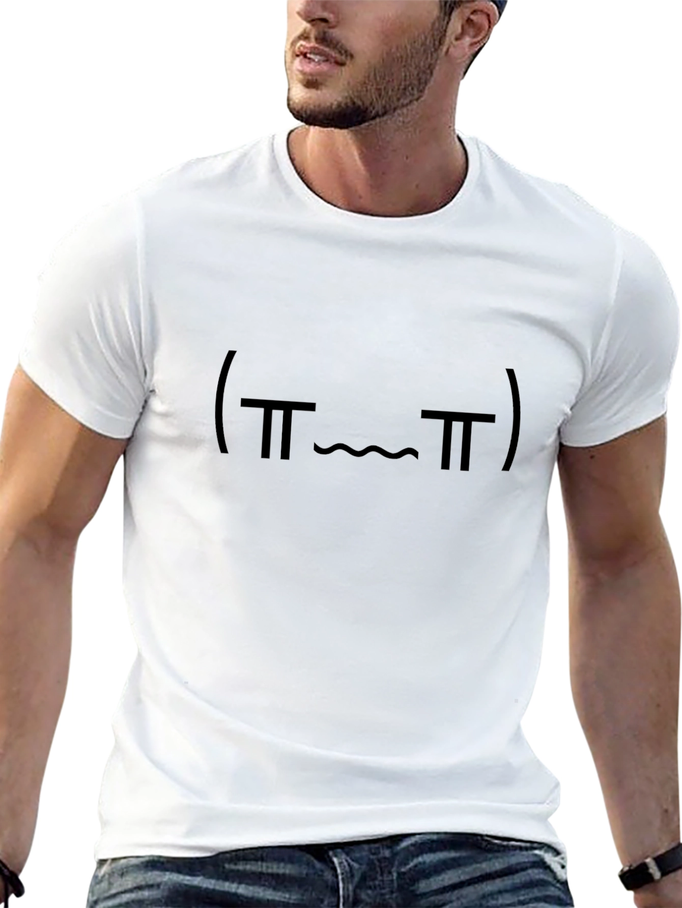 Quirky Black T-Shirt - (π__π) Emoticon Design