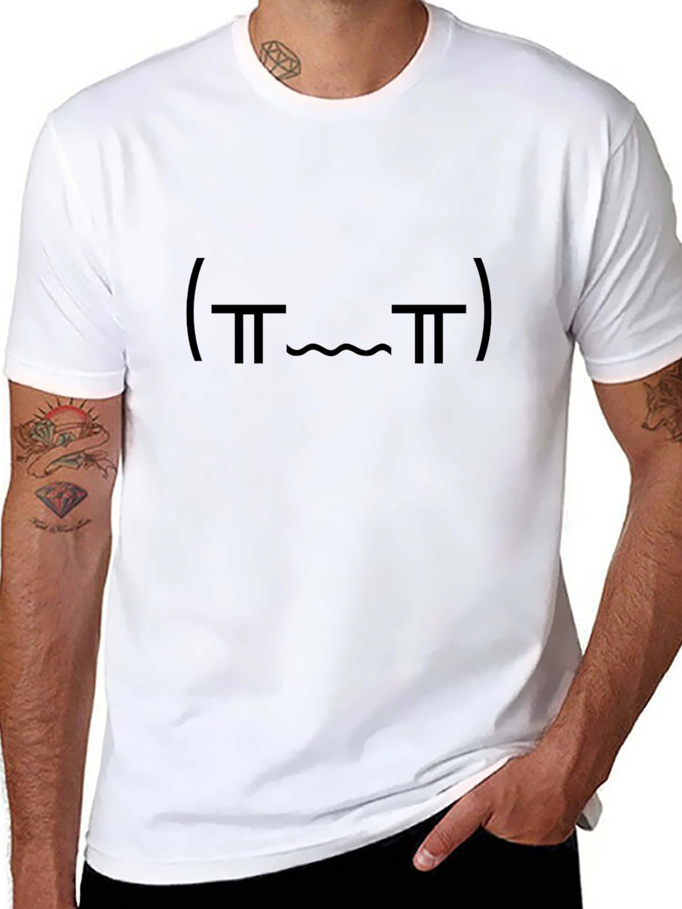 Quirky Black T-Shirt - (π__π) Emoticon Design