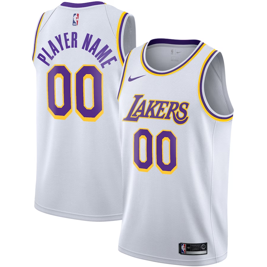Men's Los Angeles Lakers White 2020/21 Swingman Custom Jerseys - Association Edition