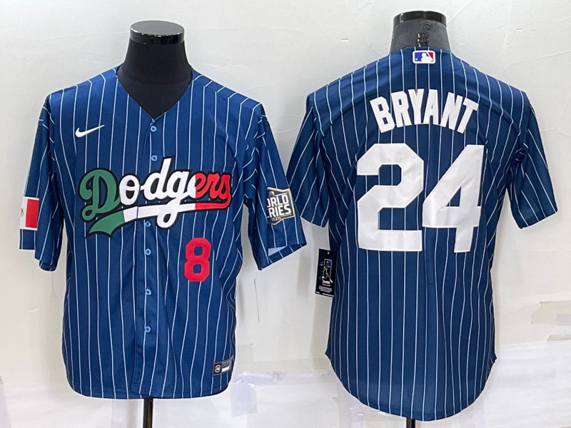 Men's Los Angeles Dodgers Kobe Bryant #8-24 Blue Game Player Jerseys