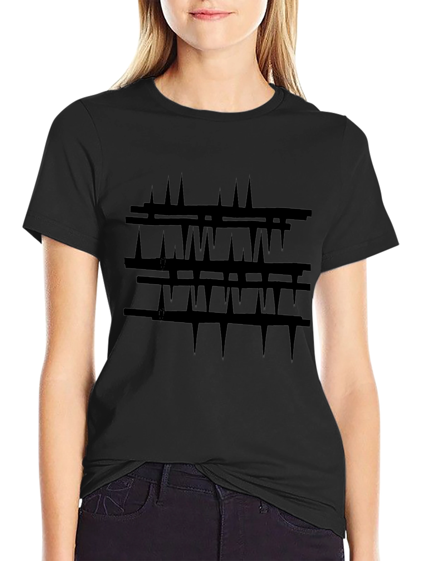 Abstract Black Graphic Tee - Modern Art Shirt