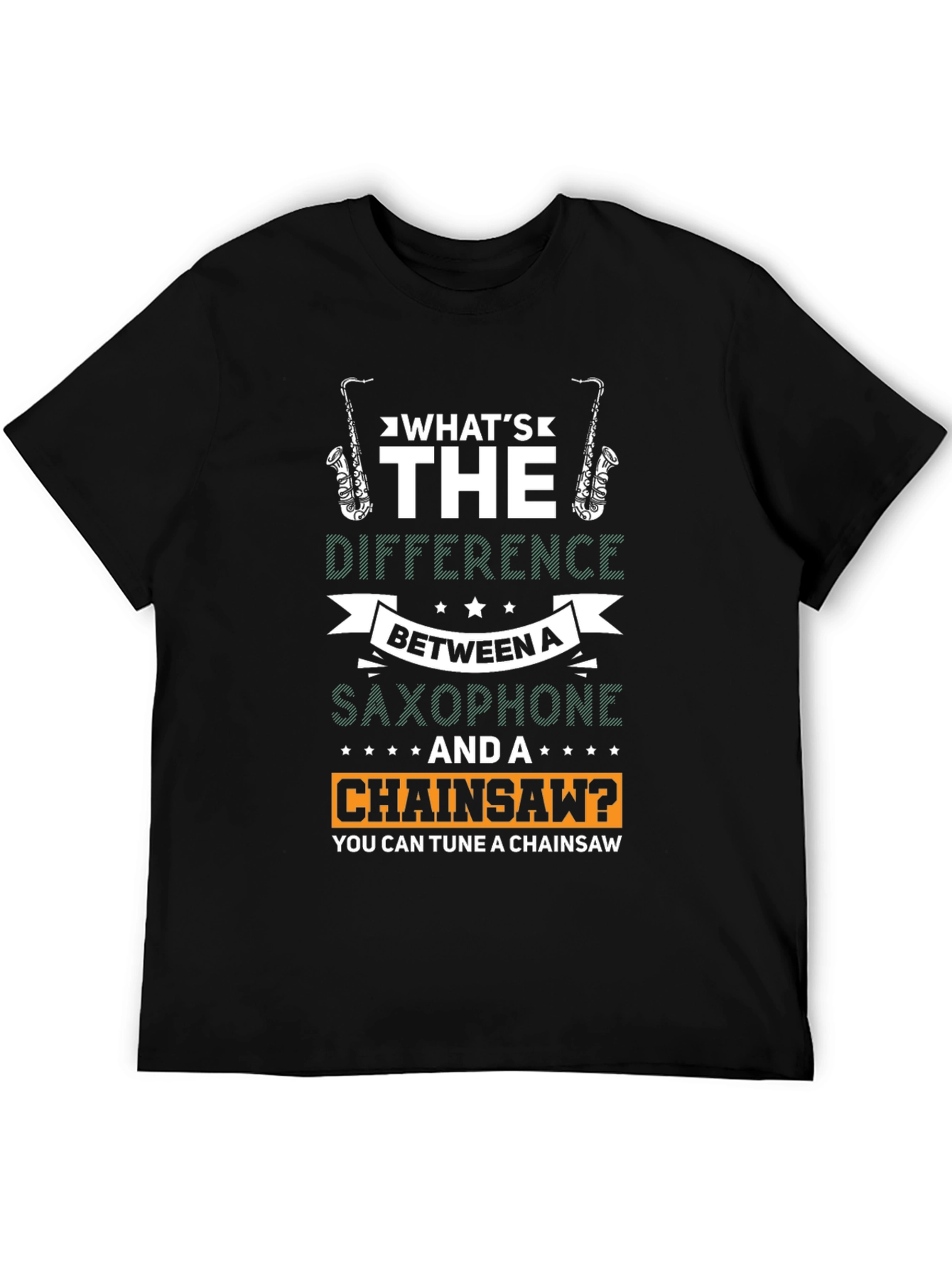 Funny Saxophone & Chainsaw T-Shirt