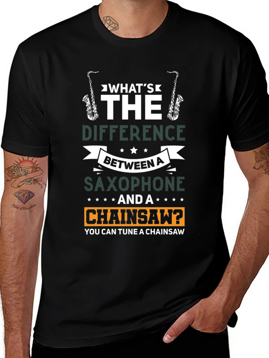 Funny Saxophone & Chainsaw T-Shirt