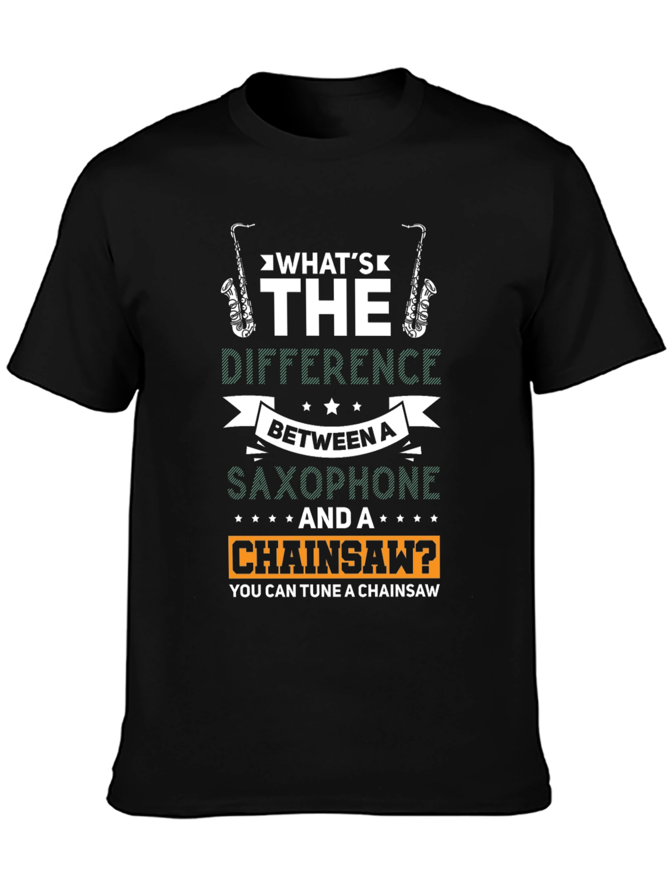 Funny Saxophone & Chainsaw T-Shirt