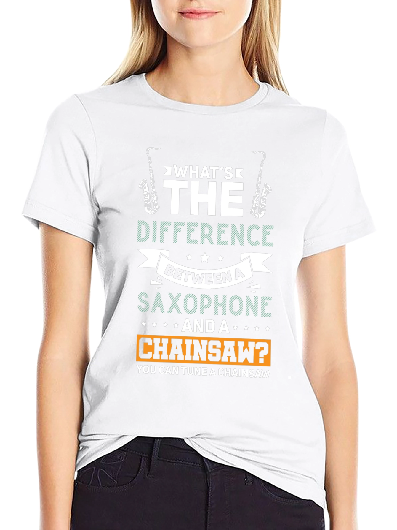 Funny Saxophone & Chainsaw T-Shirt