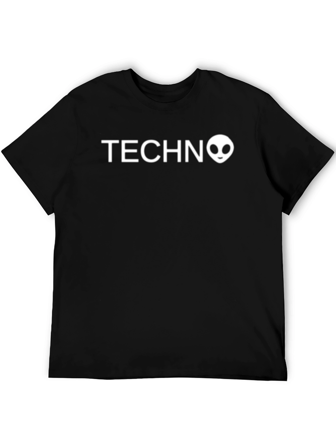 Techno Alien Graphic Black T-Shirt