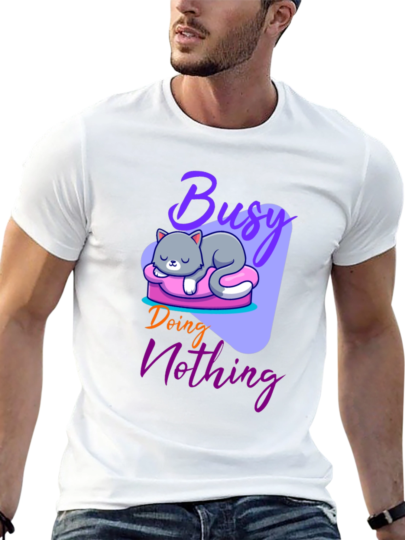Busy Doing Nothing Cat T-Shirt