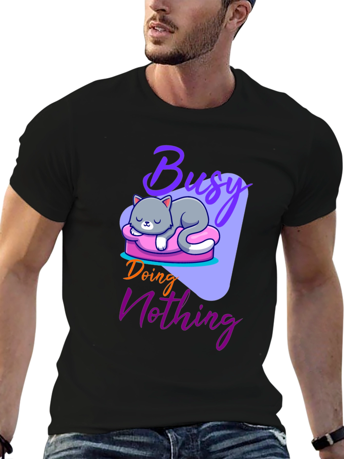 Busy Doing Nothing Cat T-Shirt
