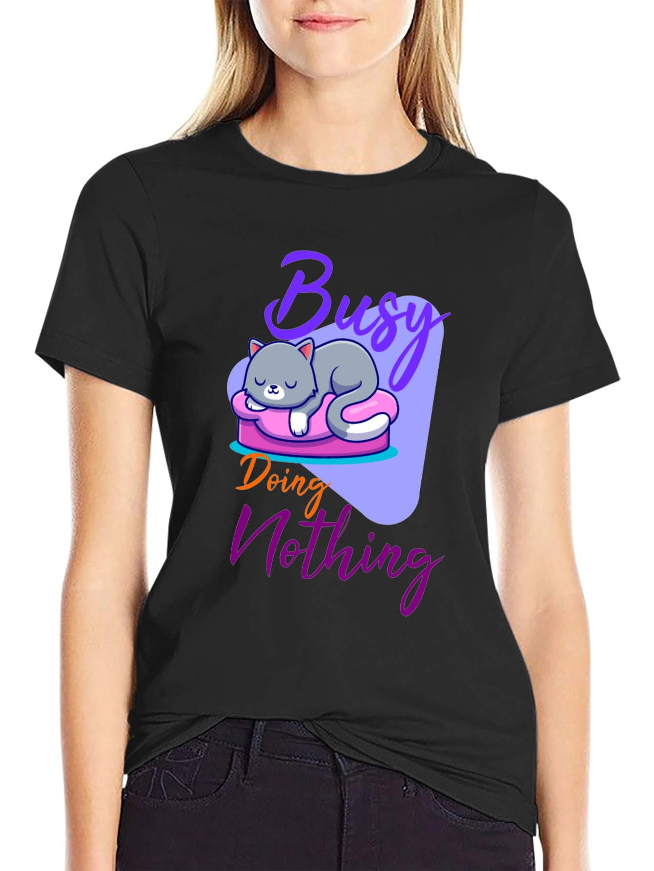 Busy Doing Nothing Cat T-Shirt
