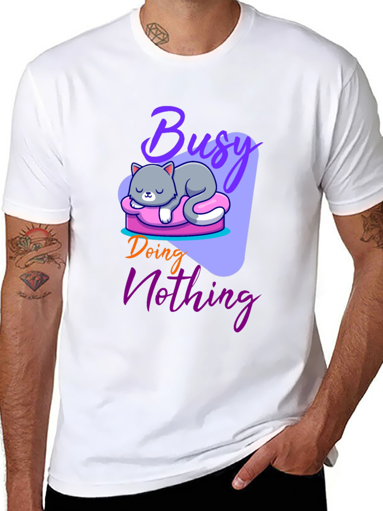 Busy Doing Nothing Cat T-Shirt