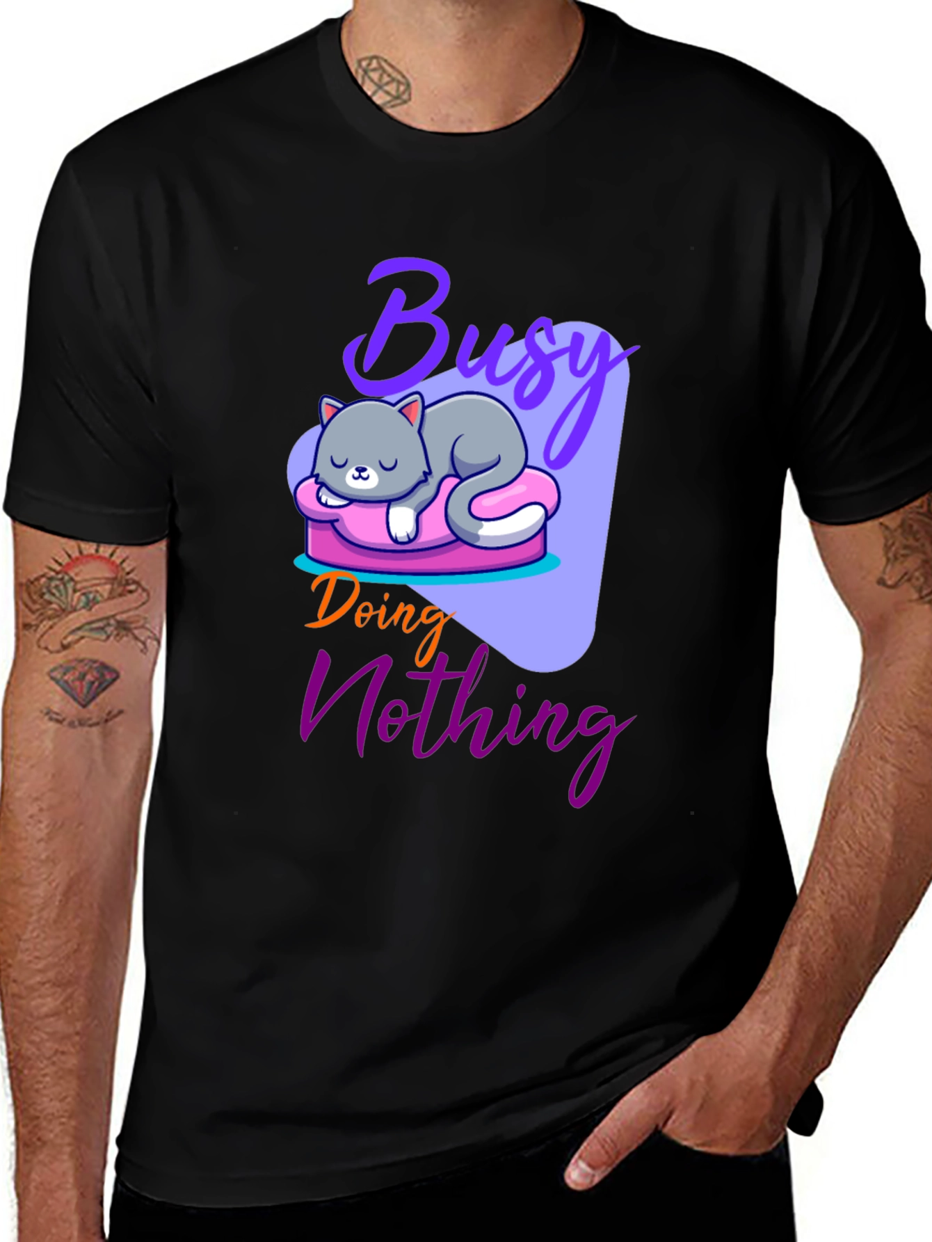 Busy Doing Nothing Cat T-Shirt