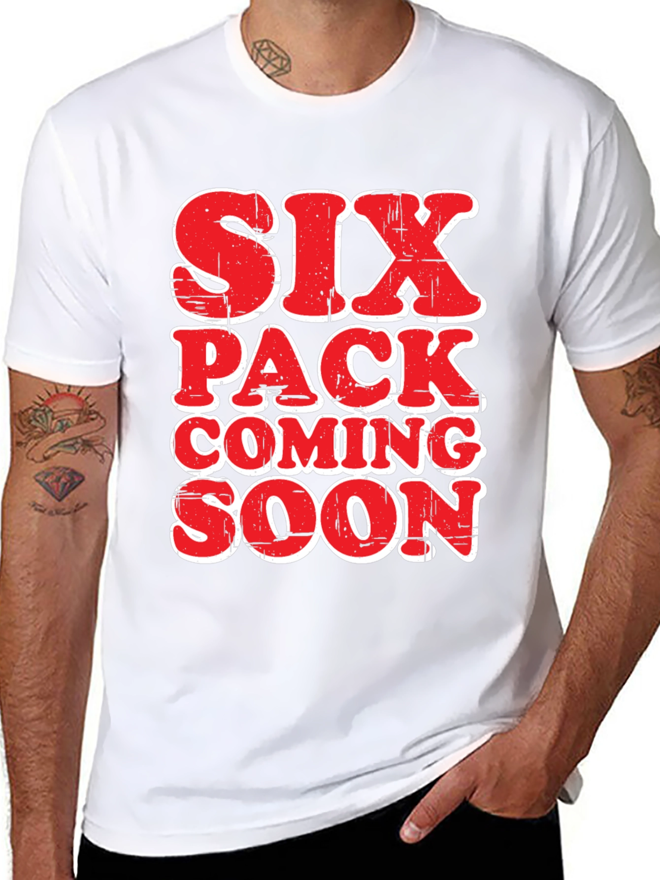 Six Pack Coming Soon Funny Mens T-Shirt