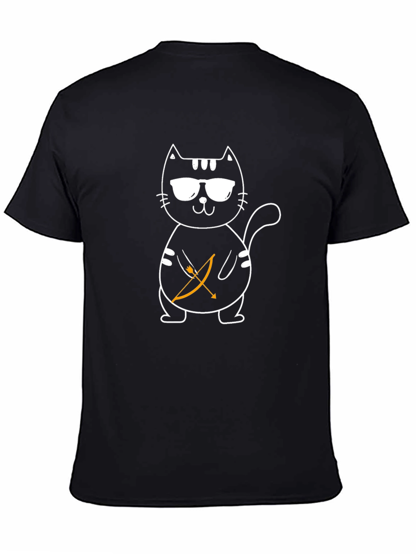 Cool Cat Archer T-Shirt - Black Cotton Tee
